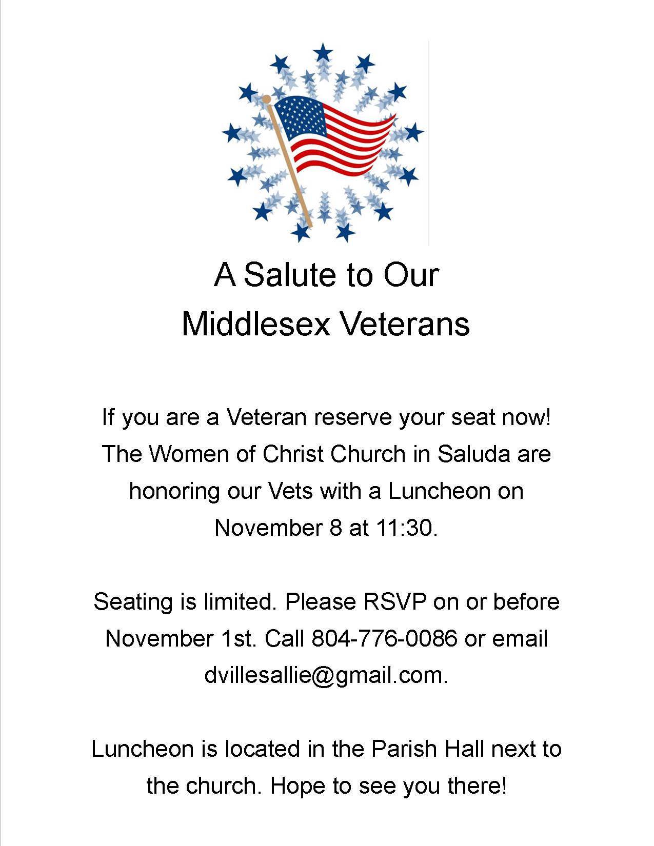 Veterans day lunch flyer